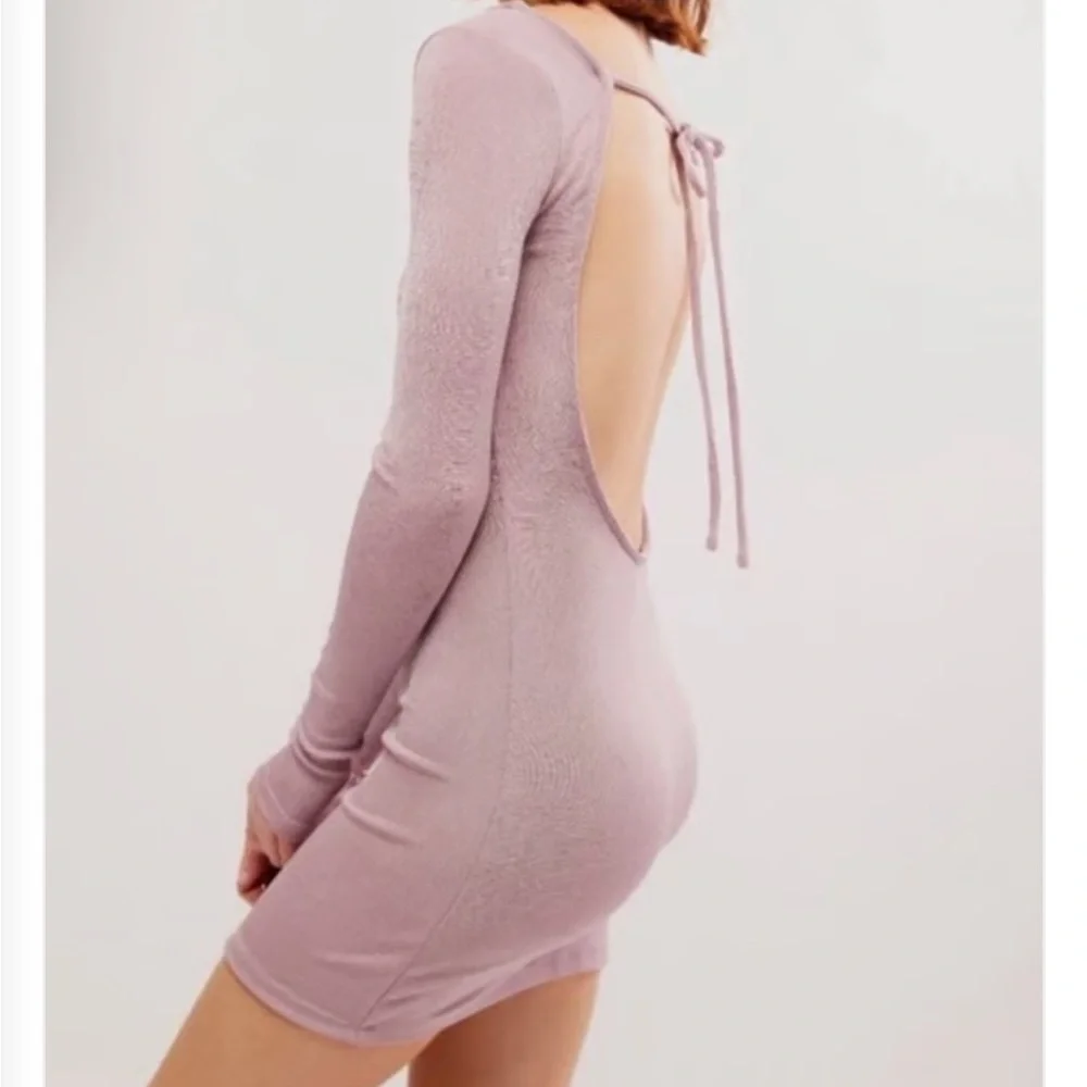 NWT Free People Intimately Call Me Later Long Sleeve Slip Dress. - Picture 2 of 6